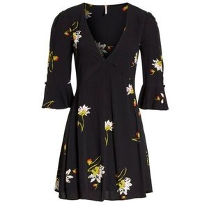 Free people black time on my side mini dress.
